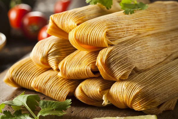 ev yapımı Mısır ve tavuk tamales