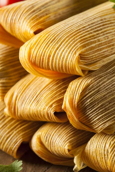 Hemlagad majs och kyckling tamales — Stockfoto