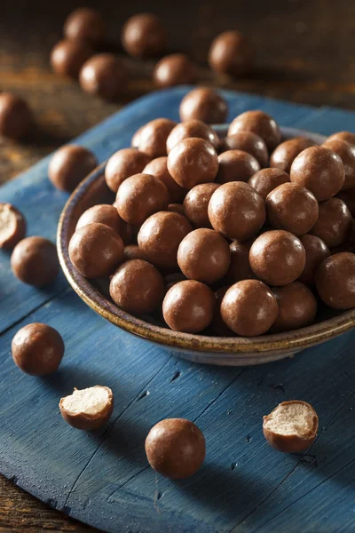 Dark Chocolate Malted Milk Balls — Stock Photo, Image