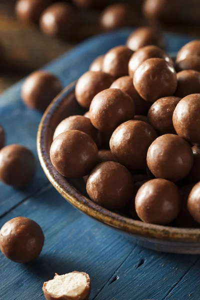 Dark Chocolate Malted Milk Balls — Stock Photo, Image