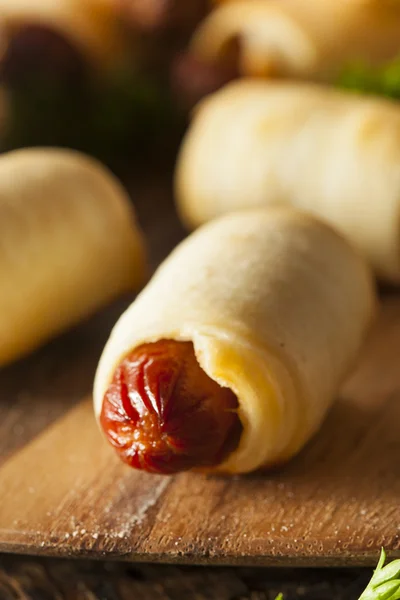 Homemade Pigs in a Blanket — Stock Photo, Image