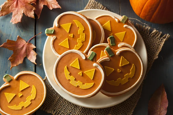 Biscuit à la citrouille Jack O'lantern fait maison — Photo