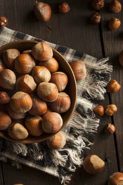 Raw Organic Whole Hazelnuts — Stock Photo, Image
