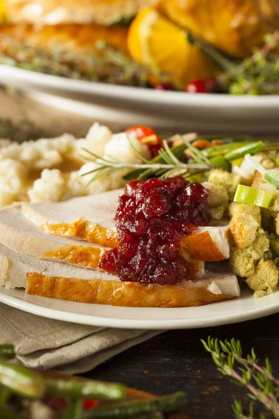 A lemez házi Thanksgiving-Törökország — Stock Fotó