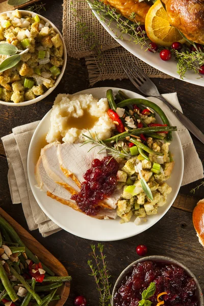 A lemez házi Thanksgiving-Törökország — Stock Fotó