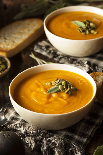 自家製の秋バターナット カボチャのスープ — ストック写真