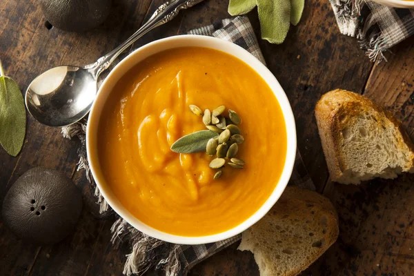 Soupe maison de courge musquée d'automne — Photo