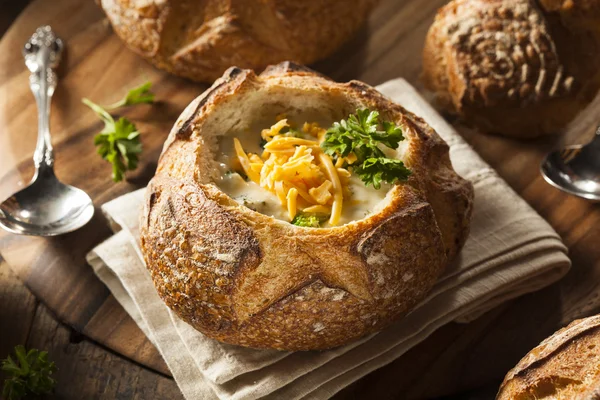 Homemade Broccoli and Cheddar Soup — Stock Image Homemade Broccoli and Cheddar Soup Stock Image