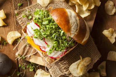 Ev yapımı vejetaryen soya Tofu Burger