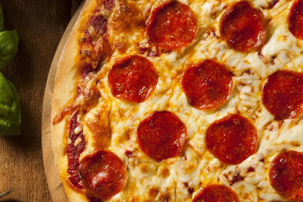 Hete zelfgemaakte peperoni pizza — Stockfoto