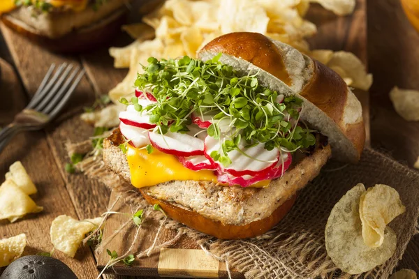 Homemade Vegetarian Soy Tofu Burger — Stock Photo, Image