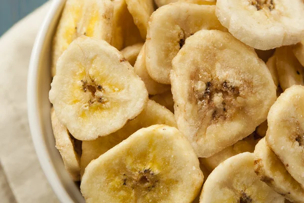 Homemade Dehydrated Banana Chips — Stock Photo, Image