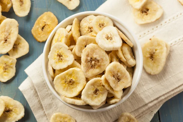 Homemade Dehydrated Banana Chips — Stock Photo, Image