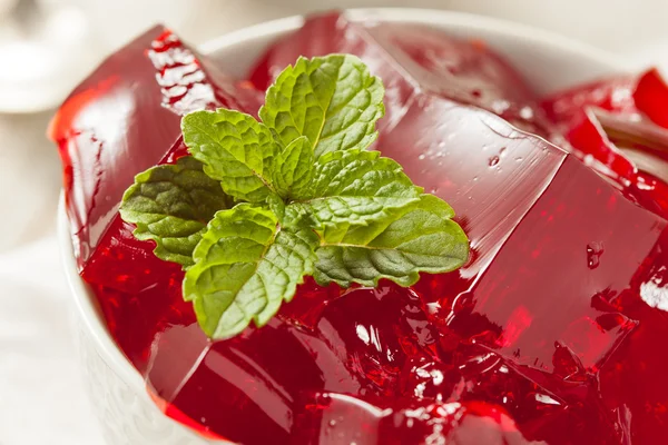 Hemgjord röda körsbär Gelatin Dessert — Stockfoto