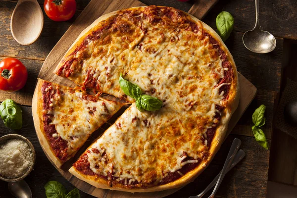 Σπιτικό τυρί ζεστό πίτσα — Φωτογραφία Αρχείου