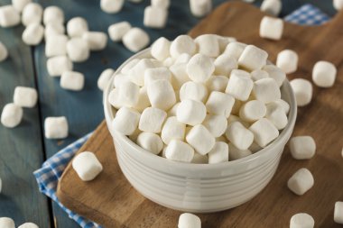 White Mini Marshmallows in a Bowl clipart