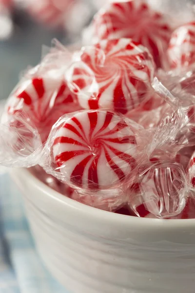 Dolce rosso e bianco caramella alla menta piperita — Foto Stock