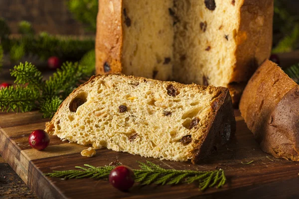 Homemade Panettone Fruit Cake — Stock Photo, Image