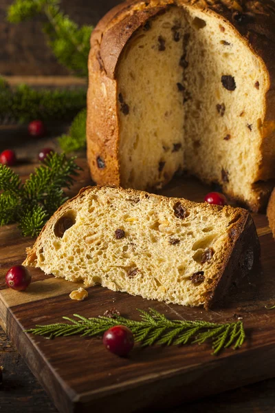 Homemade Panettone Fruit Cake — Stock Photo, Image