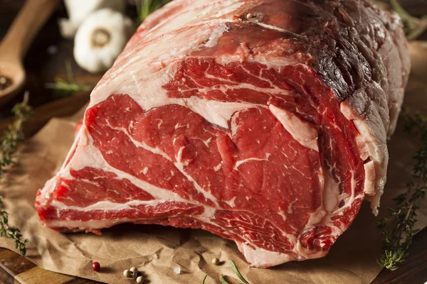 원시 잔디 갈비 고기를 먹이 — 스톡 사진