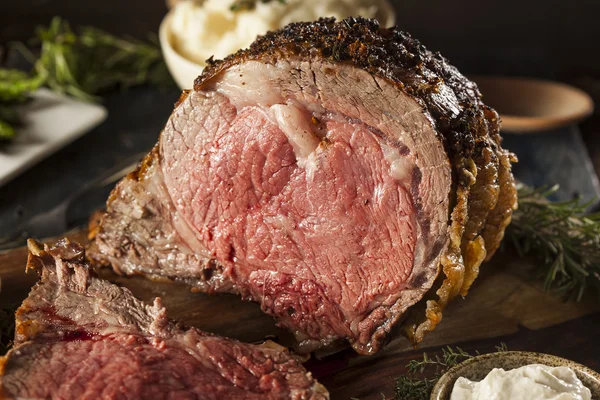 Homemade Grass Fed Prime Rib Roast — Stock Photo, Image