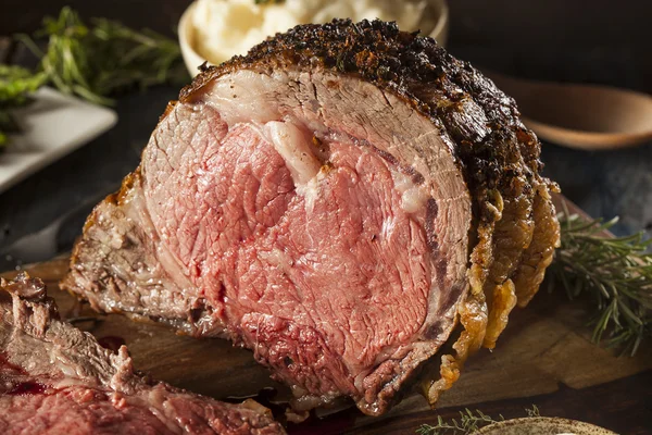 Homemade Grass Fed Prime Rib Roast — Stock Photo, Image