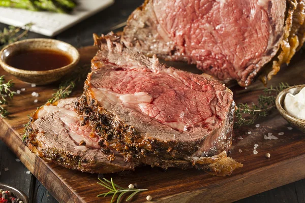 Homemade Grass Fed Prime Rib Roast — Stock Photo, Image