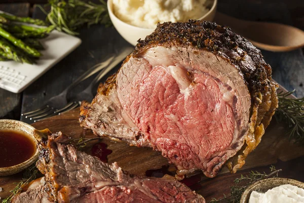 Hemgjord gräs utfodras Prime Rib steken — Stockfoto