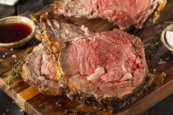 Homemade Grass Fed Prime Rib Roast — Stock Photo, Image