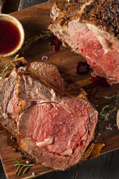 Homemade Grass Fed Prime Rib Roast with Herbs and Spices