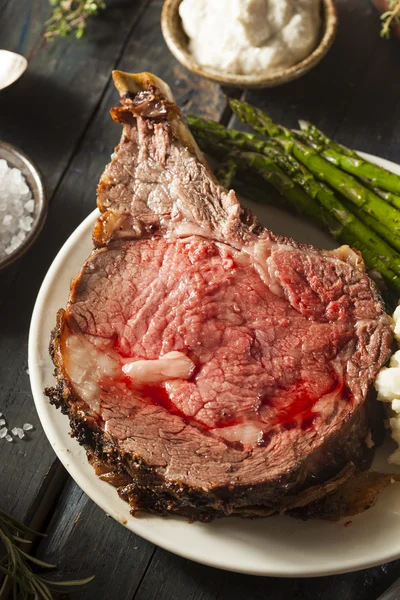 Homemade Grass Fed Prime Rib Roast — Stock Photo, Image