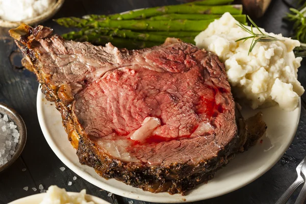 Homemade Grass Fed Prime Rib Roast — Stock Photo, Image