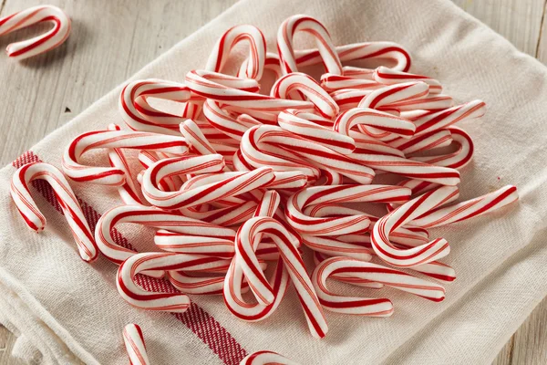 Red and White Mini Candy Canes — Stock Photo, Image