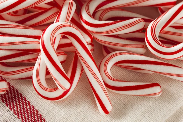 Red and White Mini Candy Canes — Stock Photo, Image