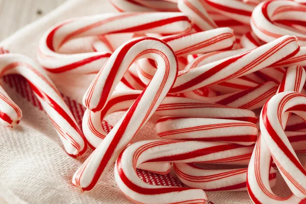 Red and White Mini Candy Canes — Stock Photo, Image