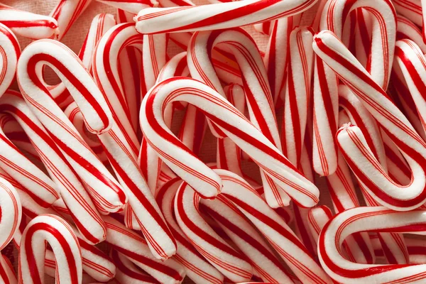 Red and White Mini Candy Canes — Stock Photo, Image