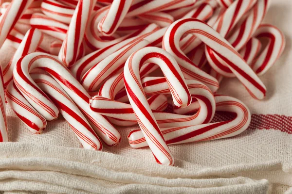 Red and White Mini Candy Canes — Stock Photo, Image