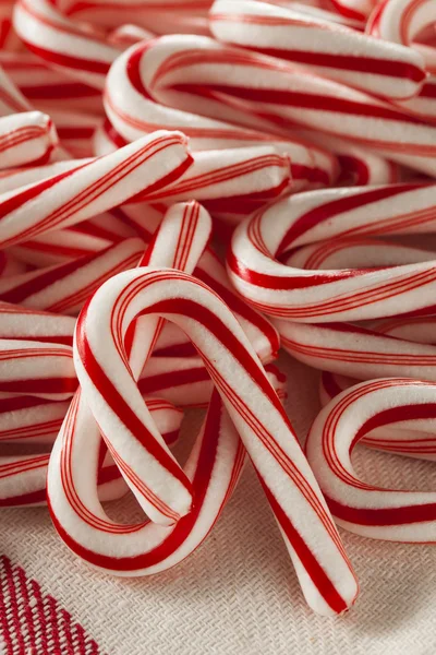 Rote und weiße Mini-Zuckerstangen — Stockfoto