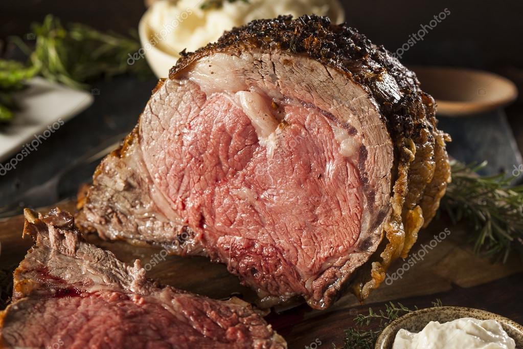 Homemade Grass Fed Prime Rib Roast — Stock Photo © bhofack2 58386207