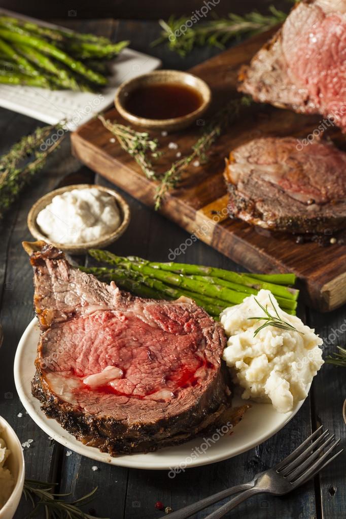 Homemade Grass Fed Prime Rib Roast — Stock Photo © bhofack2 58386563