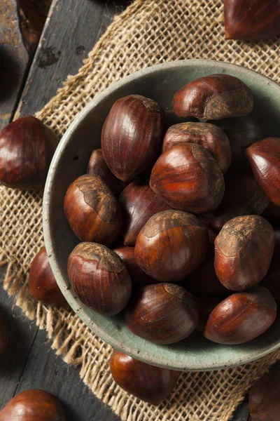 Raw Organic Brown Chestnuts — Stock Photo, Image