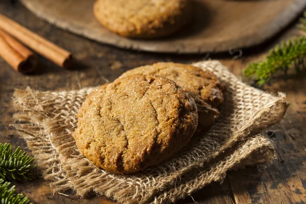 Homemade Brown Gingersnap Cookies — Stock Photo, Image