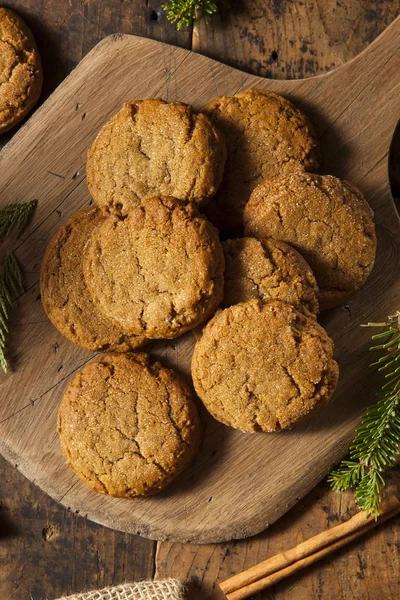 Homemade Brown Gingersnap Cookies — Stock Photo, Image