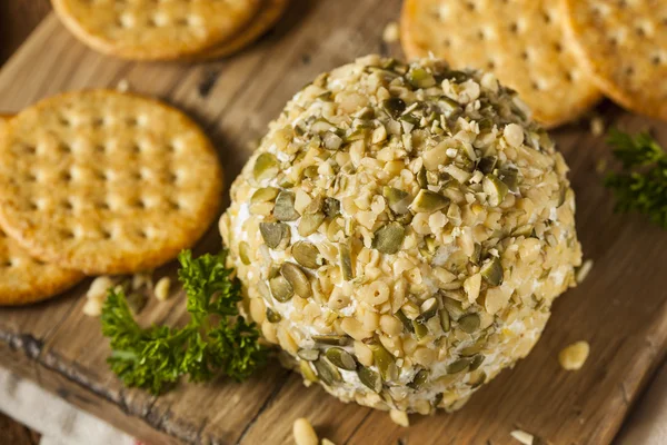 Bola de queso casera con frutos secos —  Fotos de Stock