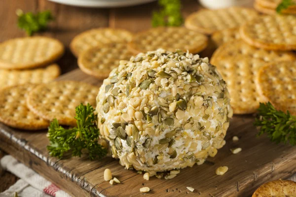 Bola de queso casera con frutos secos —  Fotos de Stock