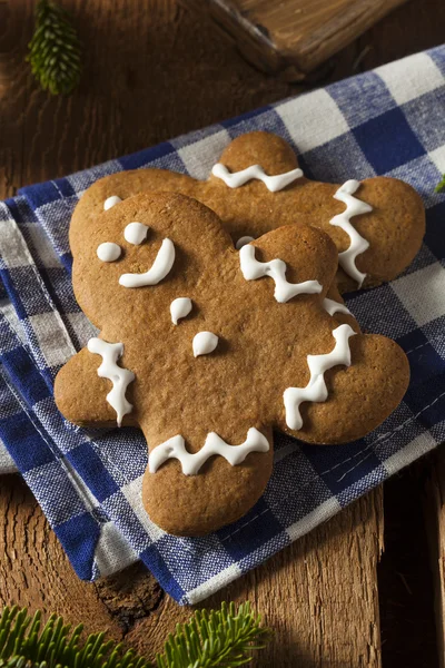 Homemade Decorated Gingerbread Men Cookies — Stock Photo, Image
