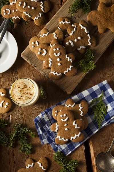 Homemade Decorated Gingerbread Men Cookies — Stock Photo, Image