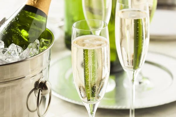 Alcoholic Bubbly Champagne for New Years — Stock Photo, Image
