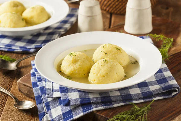 Hot Homemade Matzo Ball Soup — Stock Photo, Image