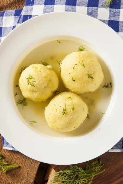 Hot Homemade Matzo Ball Soup — Stock Photo, Image